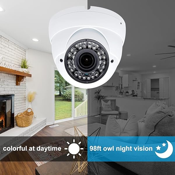 Anpviz Anpviz 1080P 4-in-1 Analog CCTV Camera with Varifocal Lens & IR-LEDs for Day & Night Security - View 4 of 7