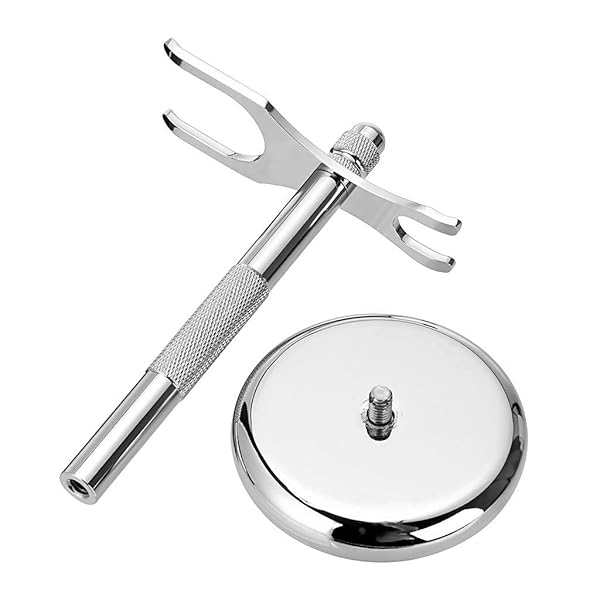 Linkidea Deluxe Stainless Steel Shaving Brush Stand Holder for Fusion 5 ProShield - Men's Bathroom Organizer - View 6 of 8