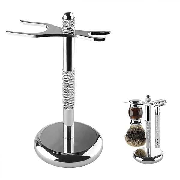 Linkidea Deluxe Stainless Steel Shaving Brush Stand Holder for Fusion 5 ProShield - Men's Bathroom Organizer - View 3 of 8
