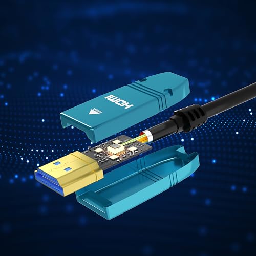 BlueAVS BlueAVS 15ft HDMI Fiber Optic Cable 4K 60Hz High Speed 18Gbps HDR10 HDCP2.2 ARC Black for Superior Video Quality - View 2 of 7