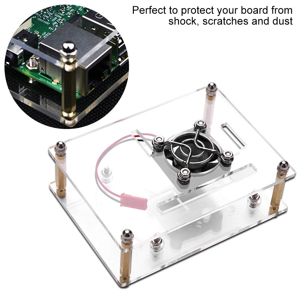 Acrylic Shell for Raspberry Pi ASHATA PMMA Enclosure Box with Cooling Fan for Pi 2 3 Model B and Pi B Plus - View 4 of 9