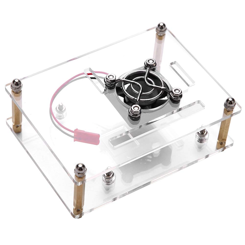 Acrylic Shell for Raspberry Pi ASHATA PMMA Enclosure Box with Cooling Fan for Pi 2 3 Model B and Pi B Plus