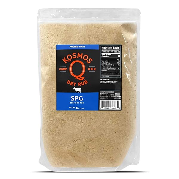 Kosmos Q Kosmos Q SPG BBQ Dry Rub - Sweet & Savory Seasoning for Brisket, Steak, Chicken, Ribs & Pork | 1 Lb Bag