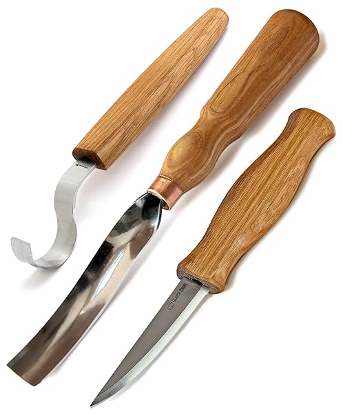 BeaverCraft BeaverCraft Wood Carving Knives Kit Spoon Carving Tools S14 - Spoon Hook Knife Wood Carving Chisels Set Bowl Gouge - Whittling Knives Wood Whittling Kit for Beginners - Hobby Carving Knife Set