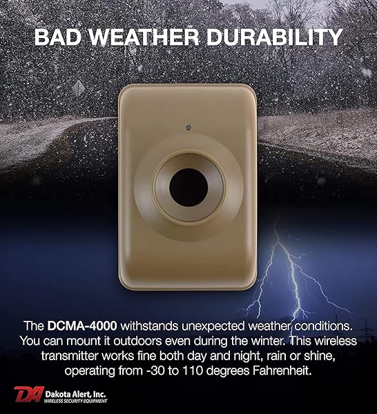 Dakota Alert Dakota Alert DCMA-4000: Long Range Wireless Driveway Motion Detector & Alarm System - One Mile Passive Infrared Sensor - View 6 of 7