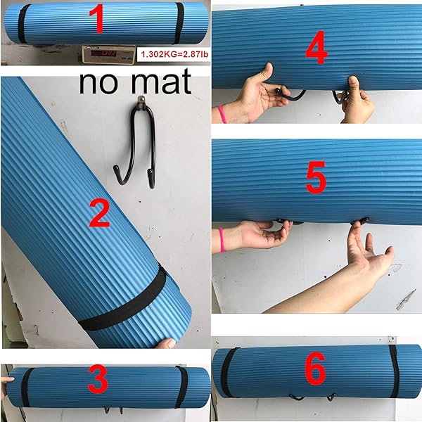 YYST YYST Yoga Mat Foam Rollers Wall Rack Storage Holder for Foam Rollers and Yoga Mat Up to 8 Inch Diameter 4 Pack - View 4 of 5