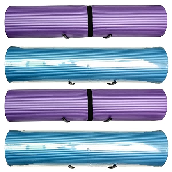 YYST YYST Yoga Mat Foam Rollers Wall Rack Storage Holder for Foam Rollers and Yoga Mat Up to 8 Inch Diameter 4 Pack