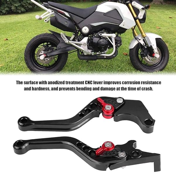Aramox Aramox Short Brake & Clutch Lever for Honda Grom MSX125 (2013-2018) - Black Motorcycle Handle - View 4 of 7