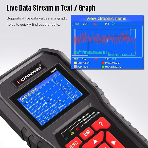 KONNWEI Professional KONNWEI OBD2 Scanner KW850: Auto Diagnostic Tool for All OBDII Cars Since 1996 - View 5 of 8
