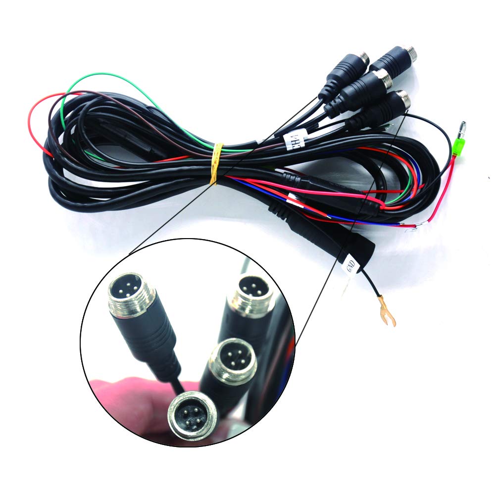 Padarsey Padarsey 9 Inch TFT LCD Car Rearview Quad Split Monitor with Remote Control and 4 Channels Shockproof 800480HD Screen and Sunshade - View 5 of 6