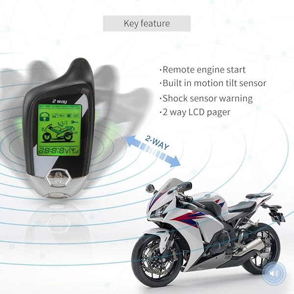 EASYGUARD EASYGUARD EM211 Motorcycle Alarm System with Remote Start Shock Sensor Tilt Motion Sensor DC12V LCD Display - View 6 of 9