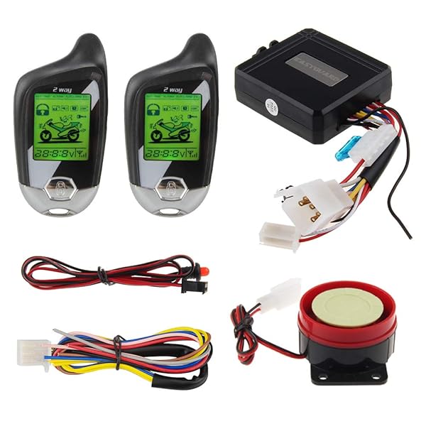 EASYGUARD EM211 Motorcycle Alarm System with Remote Start Shock Sensor Tilt Motion Sensor DC12V LCD Display