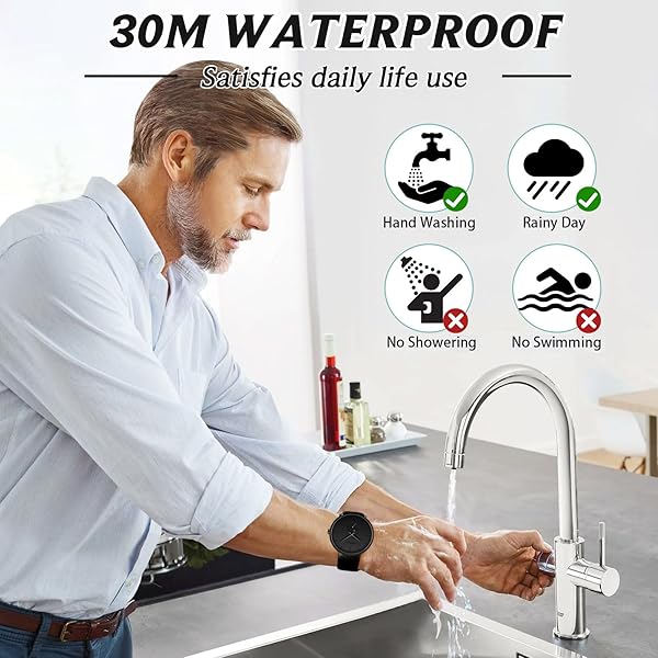 FIZILI Men's Unisex Minimalist Waterproof Military Watch with Classic Leather Strap & Black Pointer - View 8 of 8