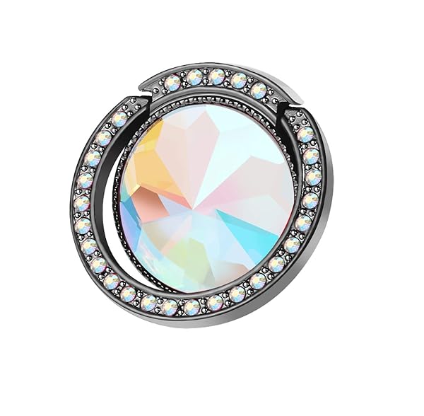 Lenoup Glitter Phone Ring Holder Sparkle Kickstand Crystal Rhinestone Finger Grip for Women Black