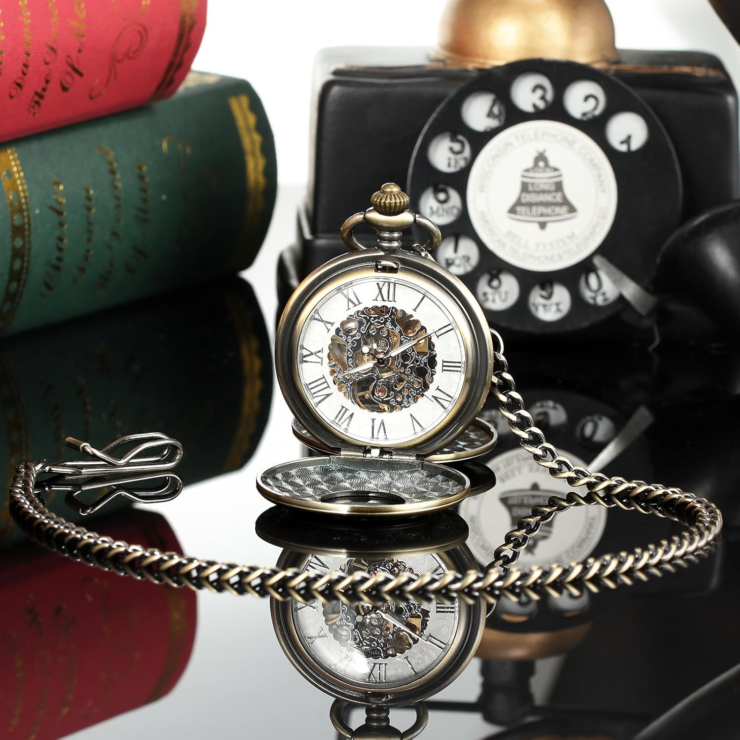 TREEWETO TREEWETO Pocket Watch Vest Chain 14.7 Inch Bronze Durable Stylish Accessory for Men - View 3 of 7