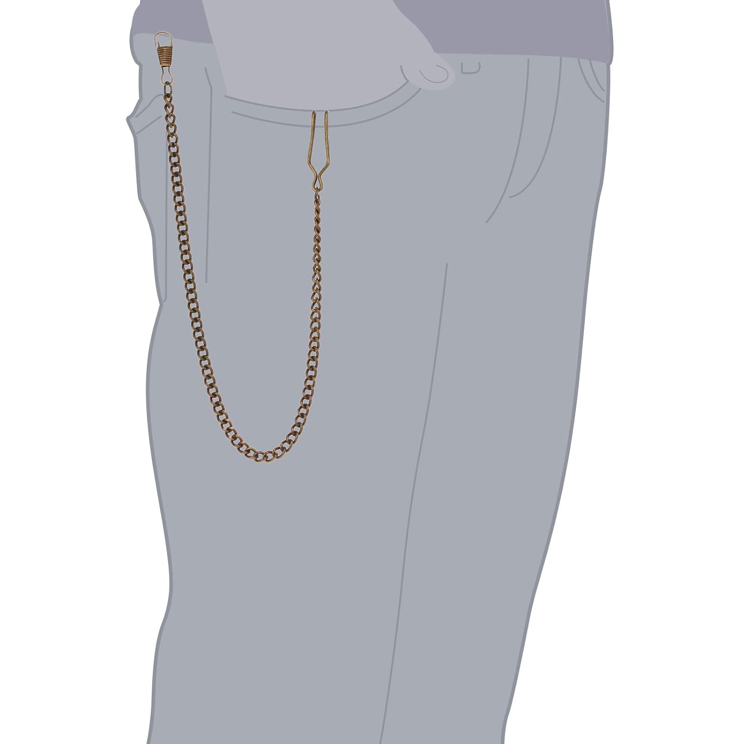 TREEWETO TREEWETO Pocket Watch Vest Chain 14.7 Inch Bronze Durable Stylish Accessory for Men - View 4 of 7