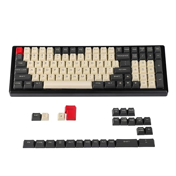 YMDK 125 Keys ANSI ISO Keyset - Thick PBT Keycaps for Cherry MX Mechanical Keyboards (Gray Beige)