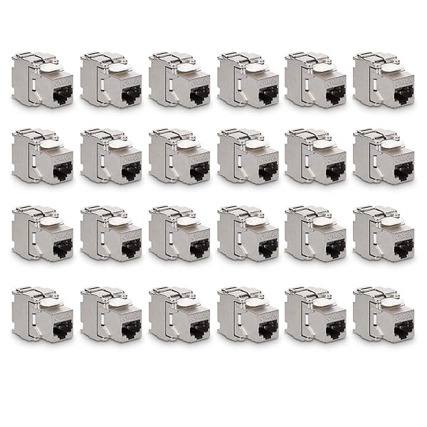 KWMobile 24-Piece CAT6A Shielded Keystone Jacks - High-Speed RJ45 Ethernet Modules for 10 Gbit Performance