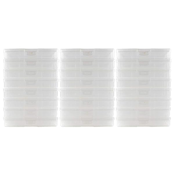 novelinks Novelinks 4x6 Photo Storage Boxes - 24 Pack Clear Organizer Cases for Pictures & Photos