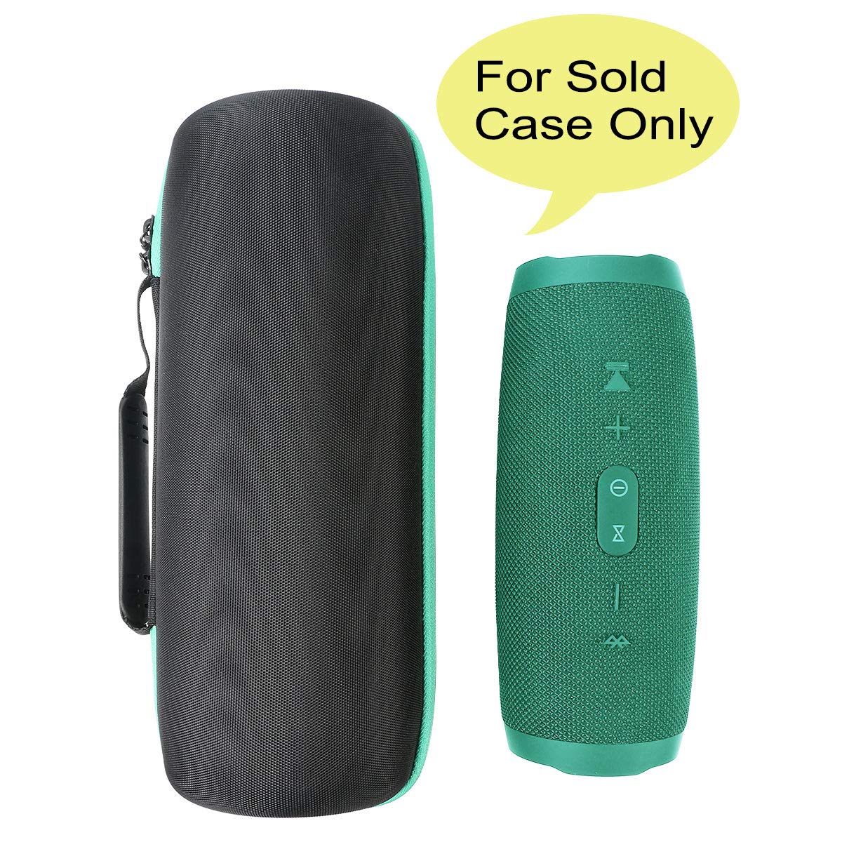 co2CREA co2CREA Hard Travel Case for JBL Charge 4 and 5 Waterproof Bluetooth Speaker Black with Teal Zipper - View 2 of 9