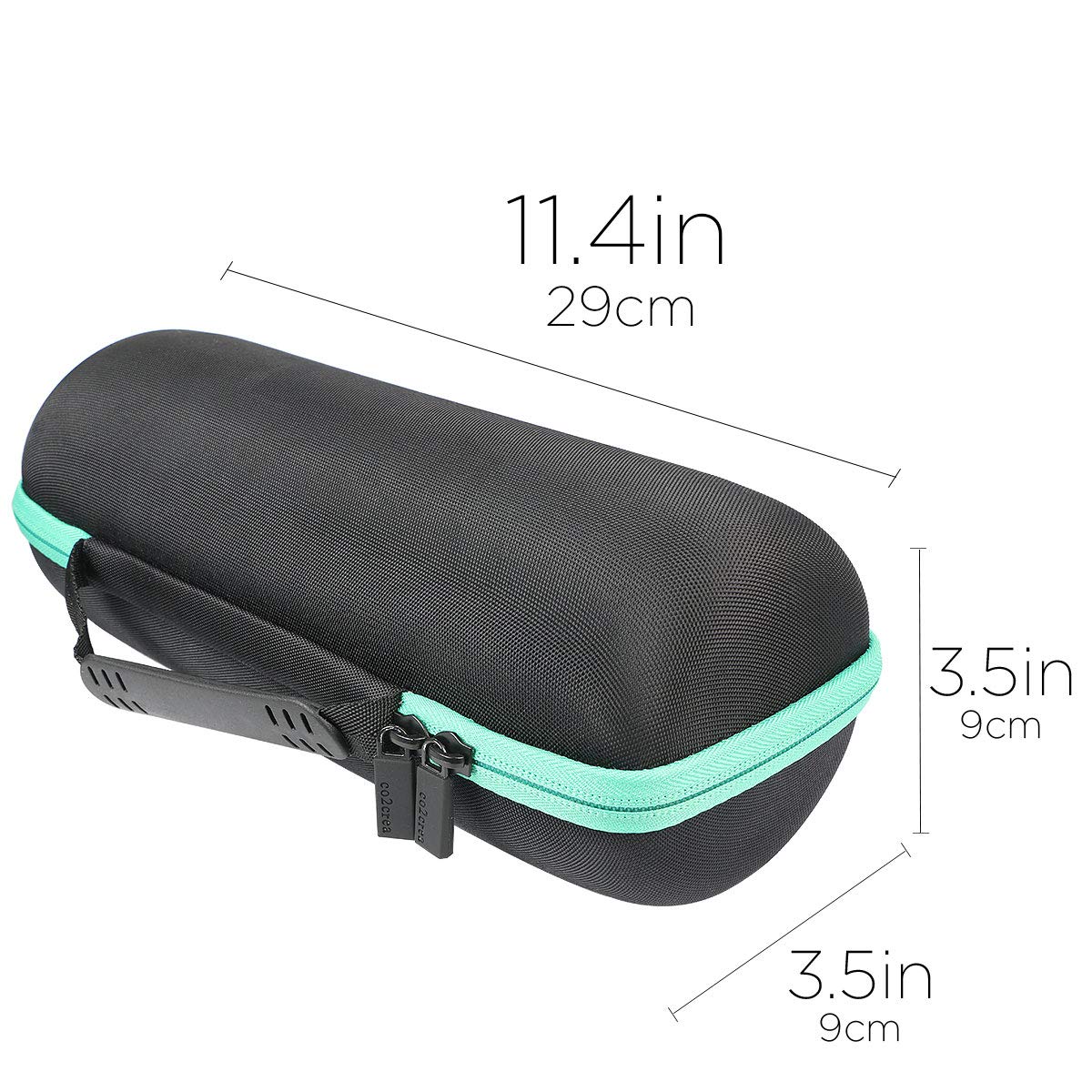 co2CREA co2CREA Hard Travel Case for JBL Charge 4 and 5 Waterproof Bluetooth Speaker Black with Teal Zipper - View 5 of 9