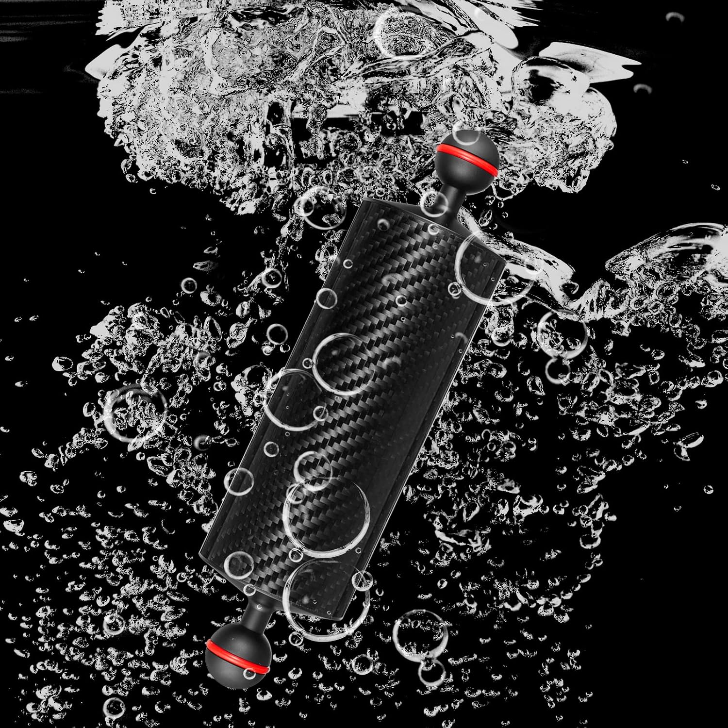 MINIFOCUS MINIFOCUS 2PCS Carbon Fiber Underwater Float Arm 8 Inch Dual Ball Buoyancy System for Diving Tray Video Light Strobe - View 7 of 7