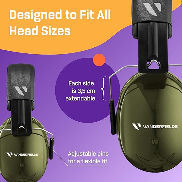 Vanderfields Vanderfields Hearing Protection Ear Muffs 33dB Noise Cancelling Safety Headphones for Shooting Lawn Mowing DIY Construction Woodworking - View 9 of 9