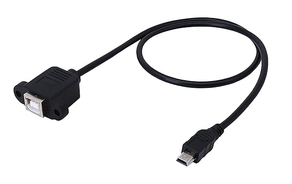 Buy CERRXIAN 50cm Mini USB 5pin Male to Type B Female Extension Cable - Panel Mount with Screws