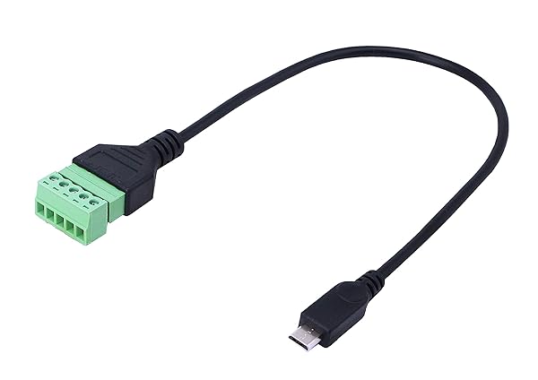 CERRXIAN CERRXIAN 1ft Micro USB Male to 5 Pins Screw Terminal Female Adapter for Solderless Charging and Data Transfer