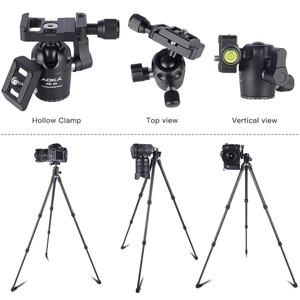 AOKA AOKA 28in/1.1lb Lightweight Compact Carbon Fiber Tripod with 360Â° Ballhead Travel Mini Tripod for Mobile Phone and Compact Mirrorless Cameras Black - View 7 of 7