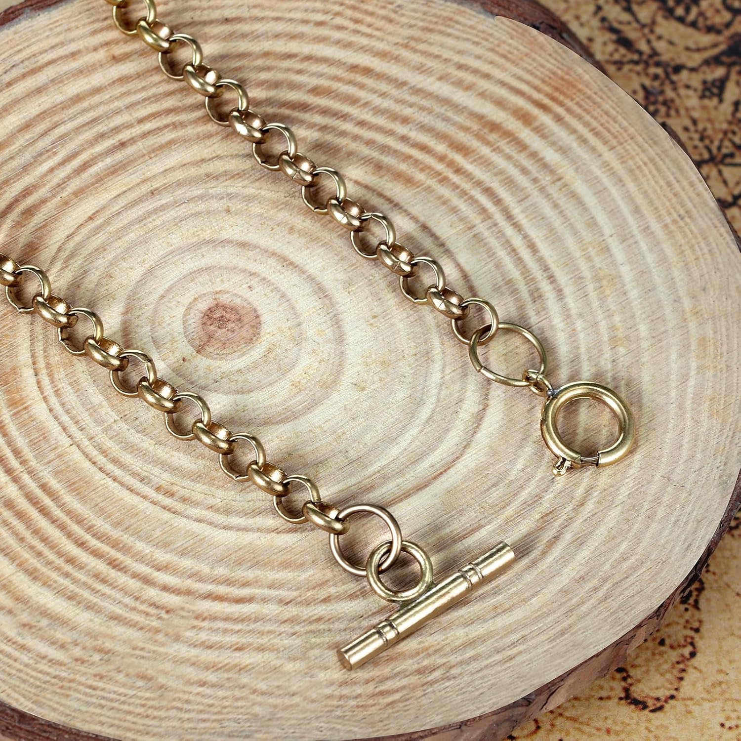 TREEWETO TREEWETO Gold Pocket Watch Vest Chain 14.7 Inch Durable Stylish Accessory for Men - View 4 of 7