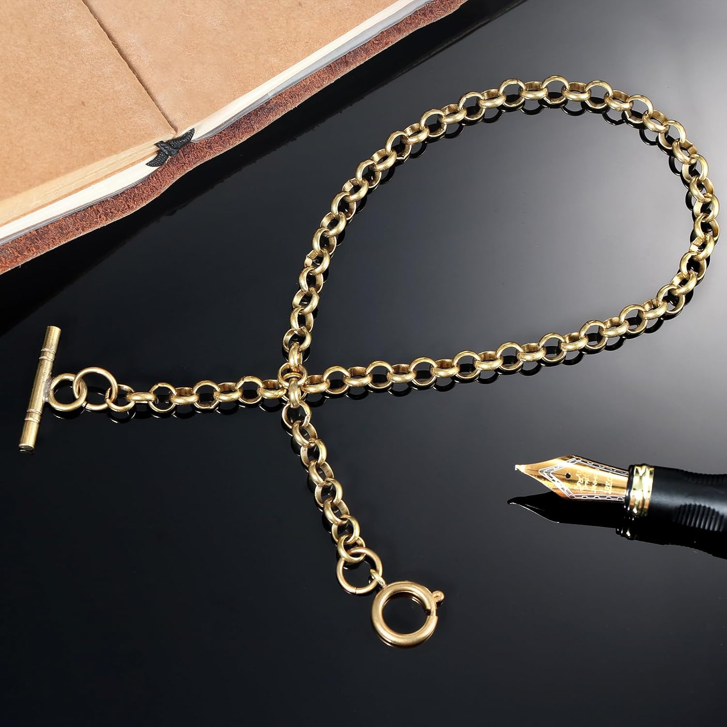 TREEWETO TREEWETO Gold Pocket Watch Vest Chain 14.7 Inch Durable Stylish Accessory for Men - View 7 of 7