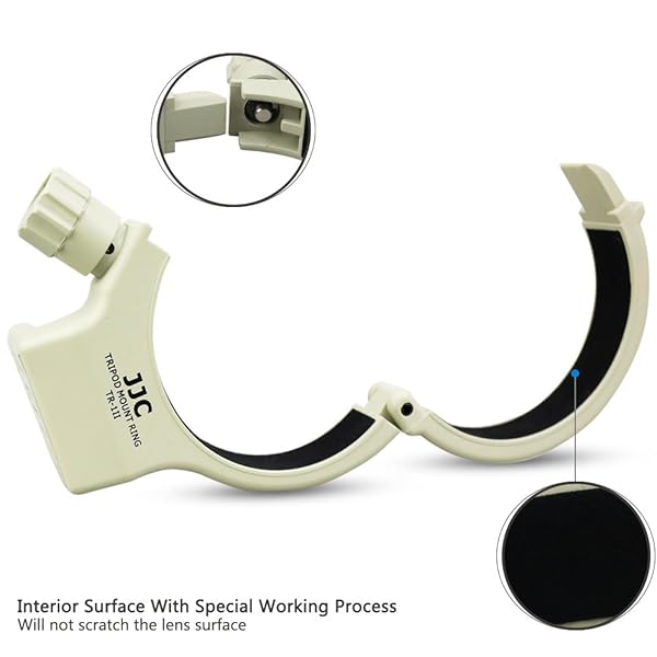 KIWIFOTOS Durable Lens Tripod Mount Ring for Canon EF 70-200mm f/4L II USM & IS - White ABS Replacement - View 4 of 8
