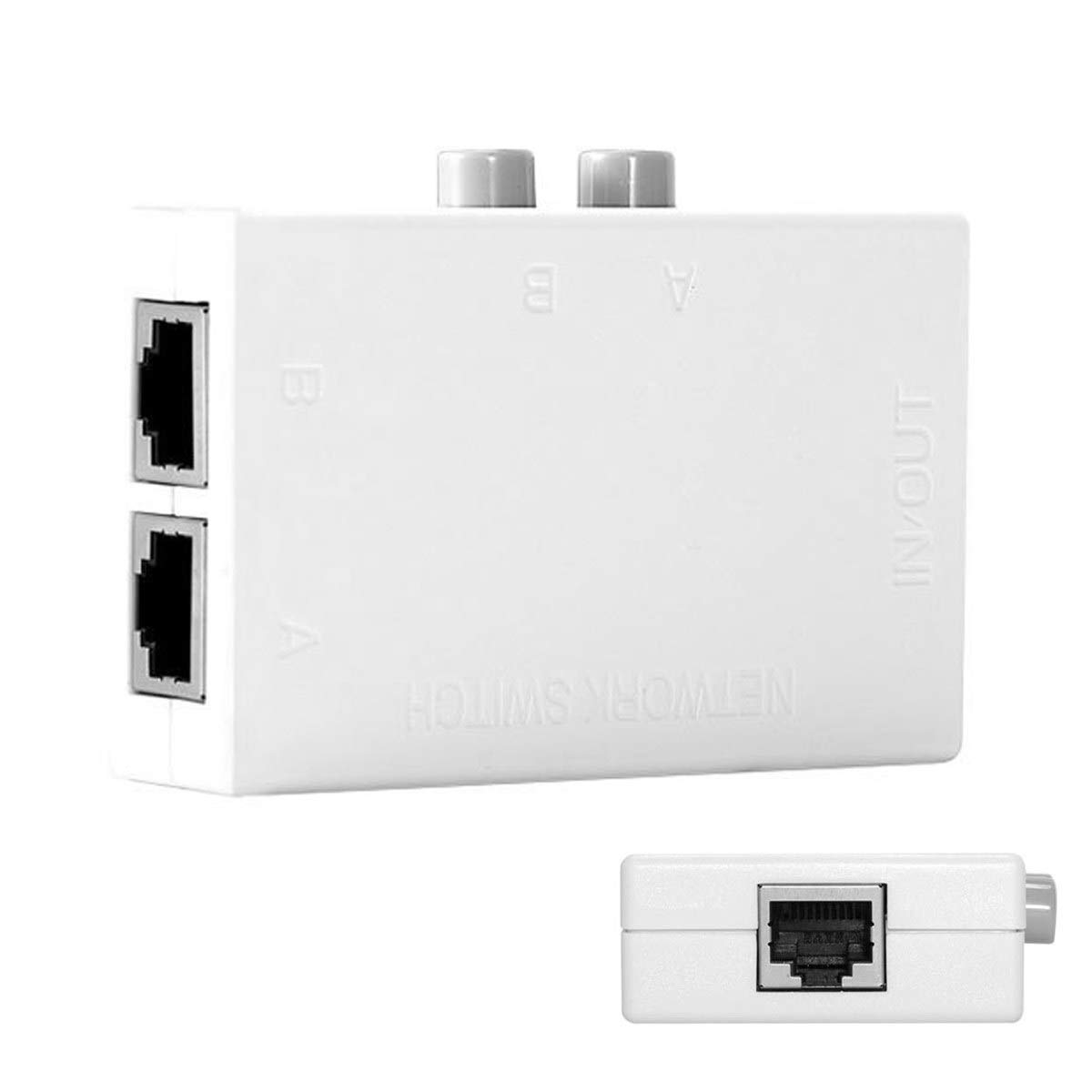 cablecc Cablecc UTP STP 2 in 1 Out 2 Ports RJ45 LAN CAT Network Switch Selector Internal External Networking Splitter Box - View 2 of 6