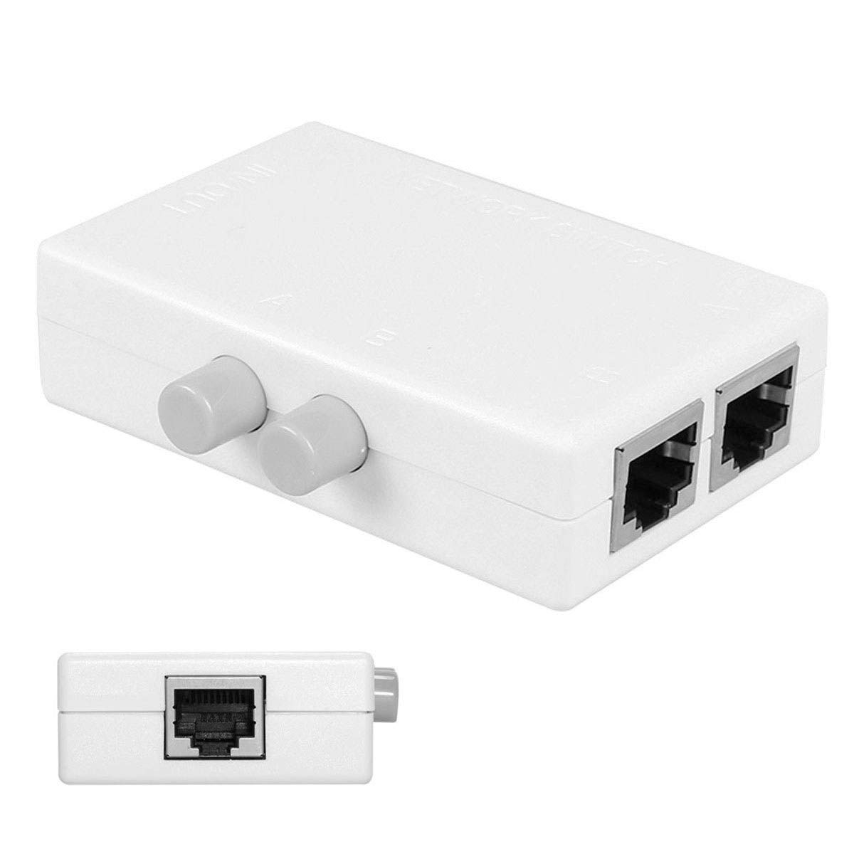 cablecc Cablecc UTP STP 2 in 1 Out 2 Ports RJ45 LAN CAT Network Switch Selector Internal External Networking Splitter Box - View 3 of 6
