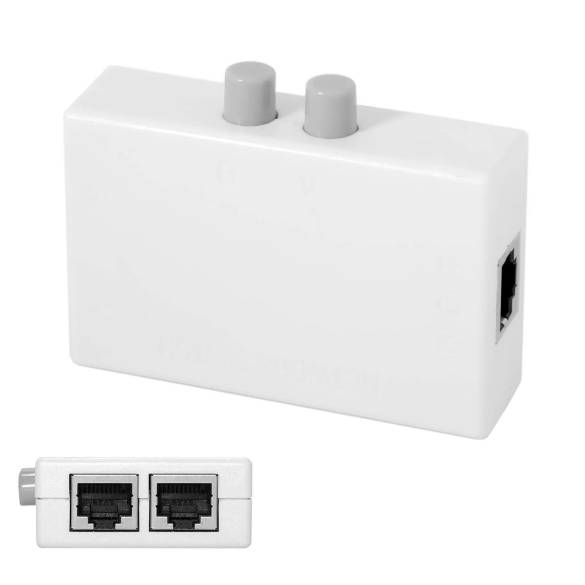 cablecc Cablecc UTP STP 2 in 1 Out 2 Ports RJ45 LAN CAT Network Switch Selector Internal External Networking Splitter Box - View 5 of 6