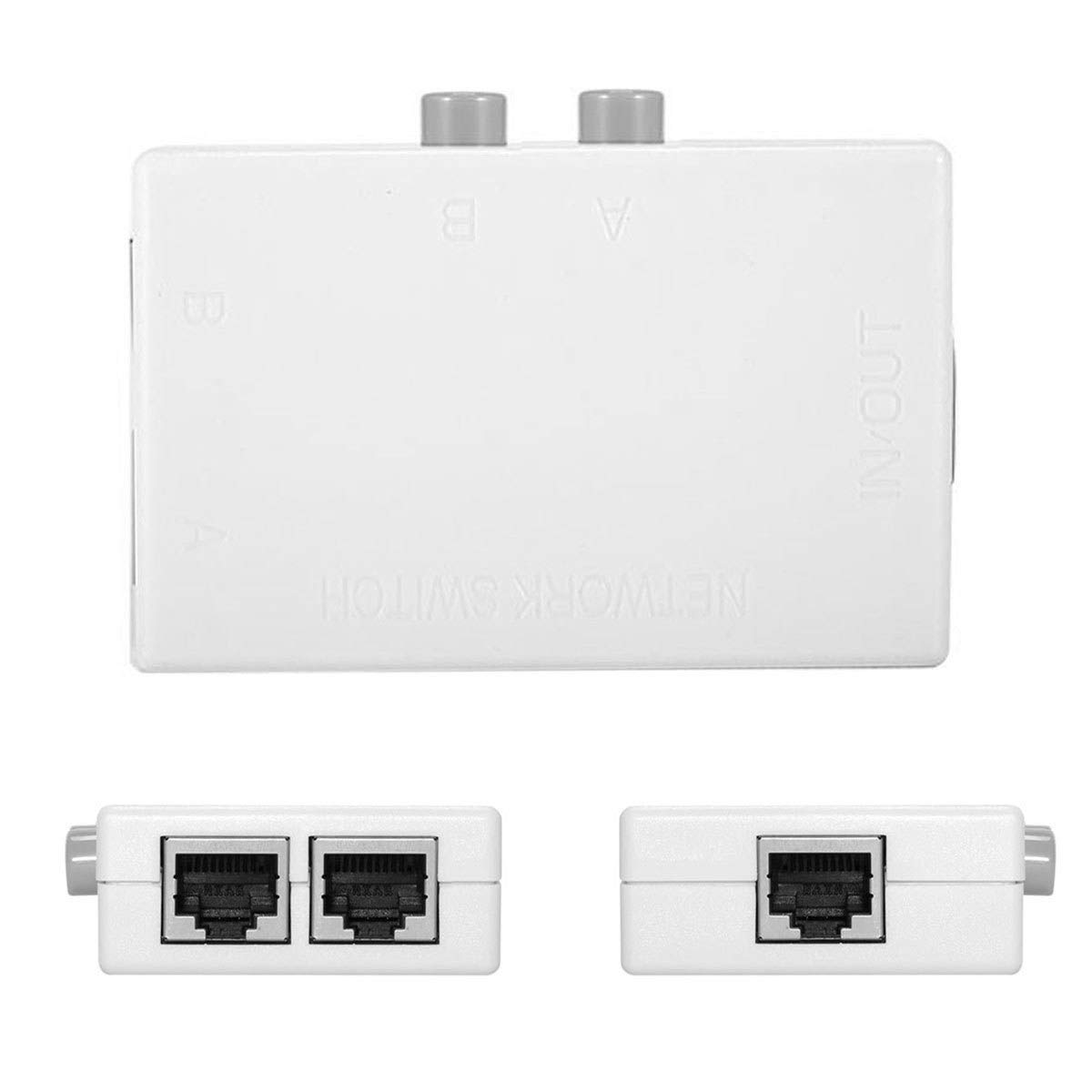 Cablecc UTP STP 2 in 1 Out 2 Ports RJ45 LAN CAT Network Switch Selector Internal External Networking Splitter Box
