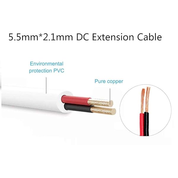 Liwinting Liwinting 4pcs 2m DC Extension Cable 12V Power Adapter Plug Male to Female Wire for CCTV Security Camera White - View 6 of 7