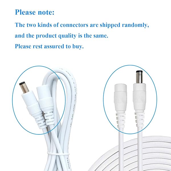 Liwinting Liwinting 4pcs 2m DC Extension Cable 12V Power Adapter Plug Male to Female Wire for CCTV Security Camera White - View 7 of 7