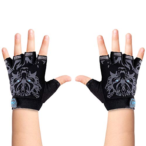 Luwint Luwint Kids Sport Gloves for Fishing Workout Cycling Training Ages 4 to 12 Black