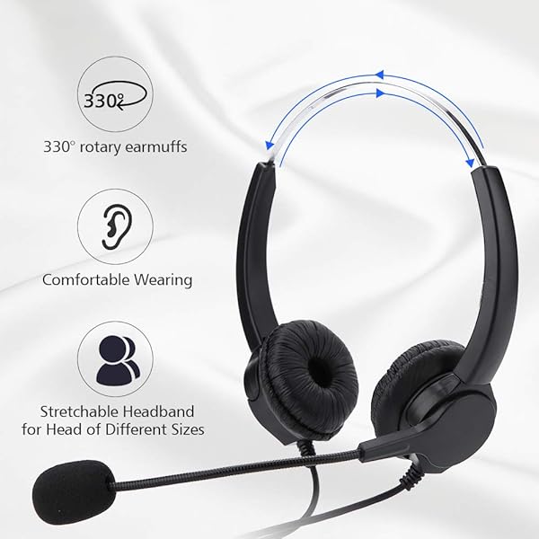 Ciglow USB Call Center Headset with Microphone 330 Degree Rotation and Mute Feature for Clear Communication - View 6 of 9
