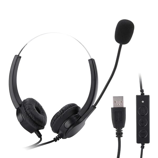 Ciglow USB Call Center Headset with Microphone 330 Degree Rotation and Mute Feature for Clear Communication - View 8 of 9