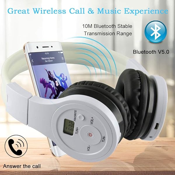 EXMAX EXMAX Wireless Over Ear Bluetooth Headphones with Noise Cancellation and AUX Cable for Music and Travel - View 4 of 9