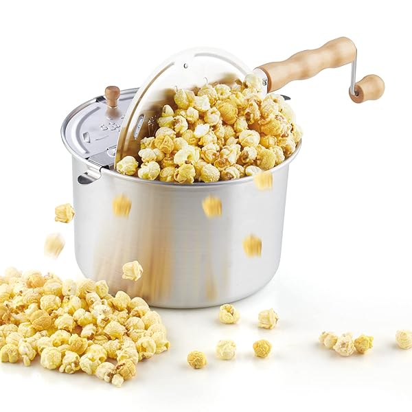 Cook N Home Cook N Home 02626 6 Quart Aluminium Stovetop Popcorn Popper - Perfect for Movie Nights!