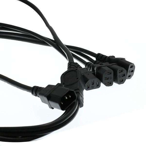Eonvic Buy Eonvic IEC 320 C14 Male to 4XC13 Female Y Splitter Power Cord 1.8m - High Quality & Durable - View 4 of 4