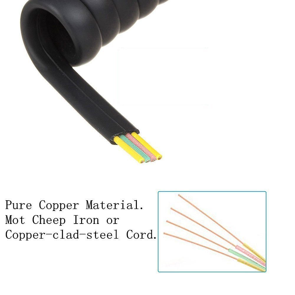 AIMIJIA 13 Ft Telephone Cord Detangler - AIMIJIA Black Coiled Handset Accessory for Landline Phones - View 2 of 5