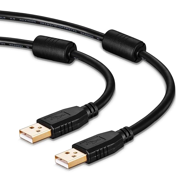 Tan QY USB A to A Male Cable 50Ft Tan QY Double End USB Cord with Gold-Plated Connector for Hard Drive Enclosures and Laptop Cooler - View 3 of 7