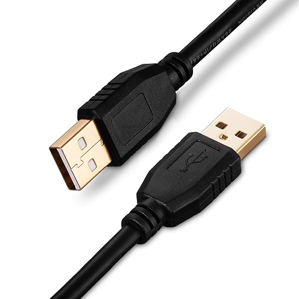 Tan QY USB A to A Male Cable 50Ft Tan QY Double End USB Cord with Gold-Plated Connector for Hard Drive Enclosures and Laptop Cooler - View 4 of 7