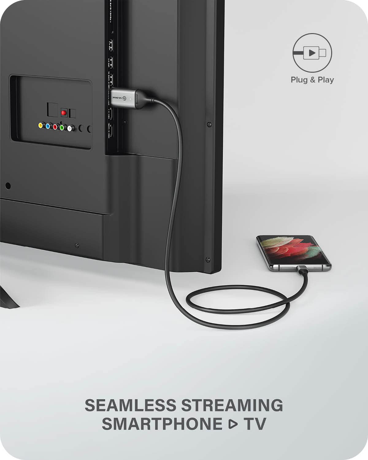 ALOGIC ALOGIC USB C to HDMI Cable 6ft Adapter Supports 4K 60Hz Compatible with MacBook Pro iPad Pro Surface Book Samsung S10 and More - View 6 of 7