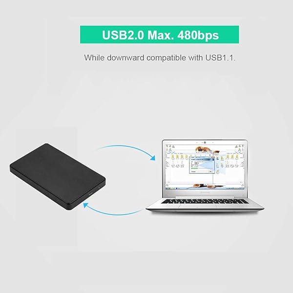 Ciglow Portable 2.5-Inch IDE Parallel Hard Disk Box for Windows PC & Notebook - High-Speed External Storage (No Screws) - View 3 of 10